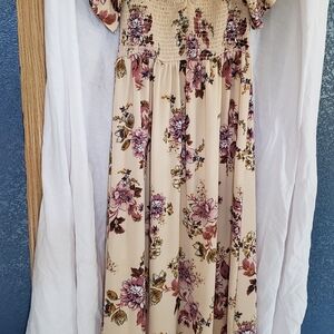 Xhilaration Red Off Shoulder Maxi Dress Smocked. Large. Machine Wash